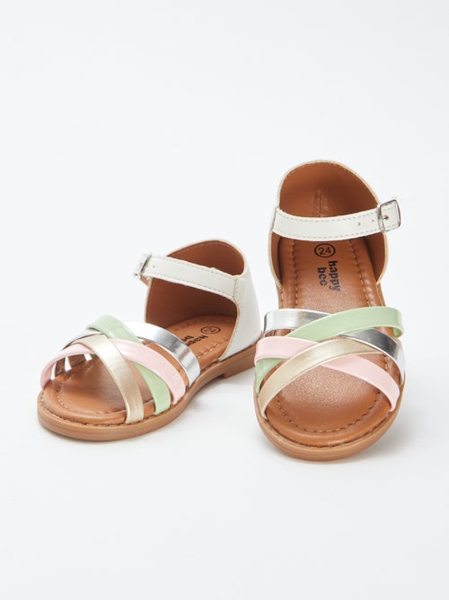 Sandales à multi-brides colorées - Kiabi
