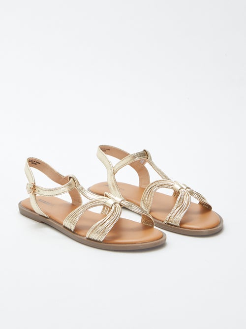 Sandales à multiples brides argentées - Kiabi