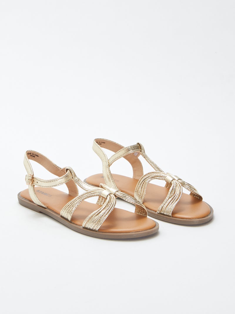 Sandales à multiples brides argentées BEIGE - Kiabi