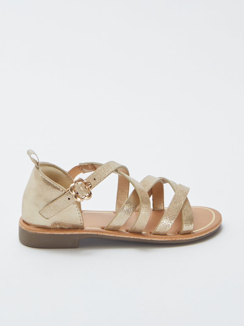 Sandales à multiples brides croisées Doré - Kiabi