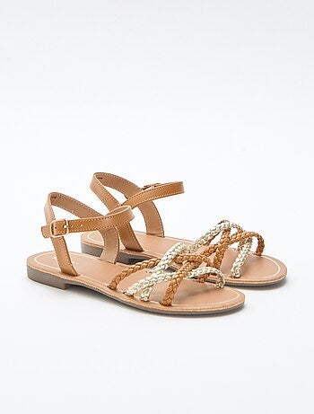 Sandales à multiples brides tressées