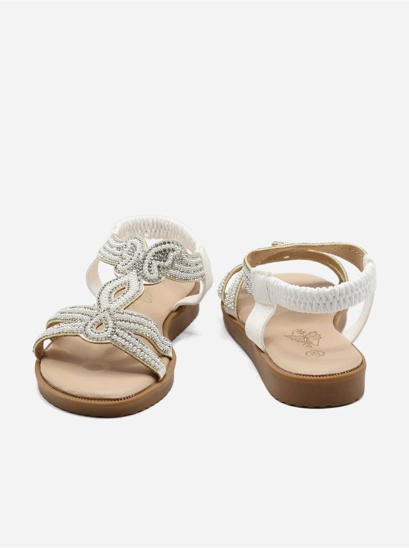 Sandales à perles Blanc - Kiabi