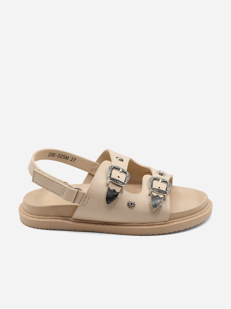 Sandales à scratch Beige - Kiabi