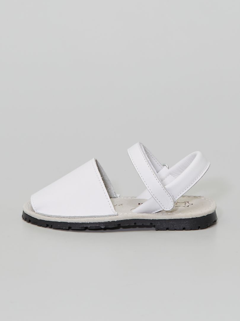 sandales à scratch blanc - Kiabi