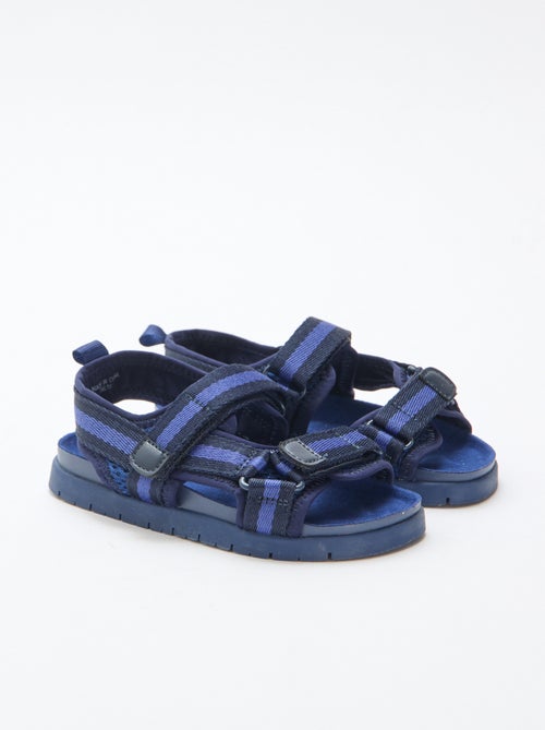 Sandales à scratch bleues - Kiabi
