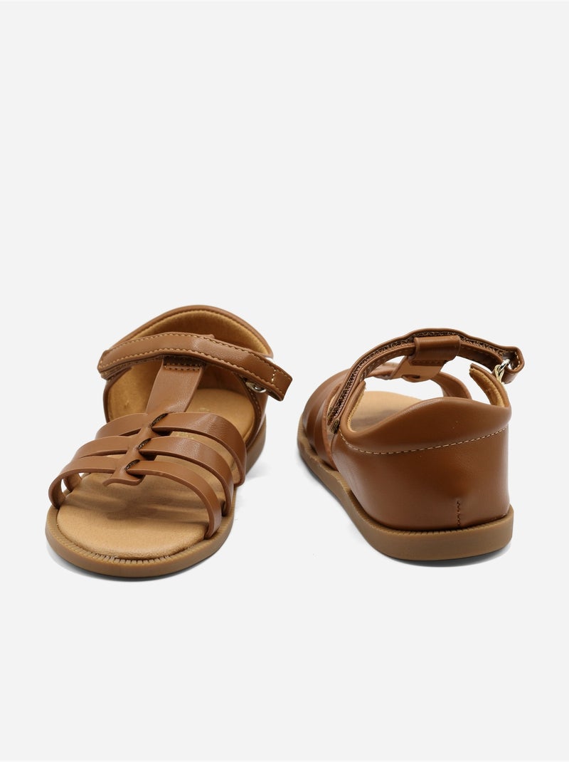 Sandales à scratch Camel - Kiabi