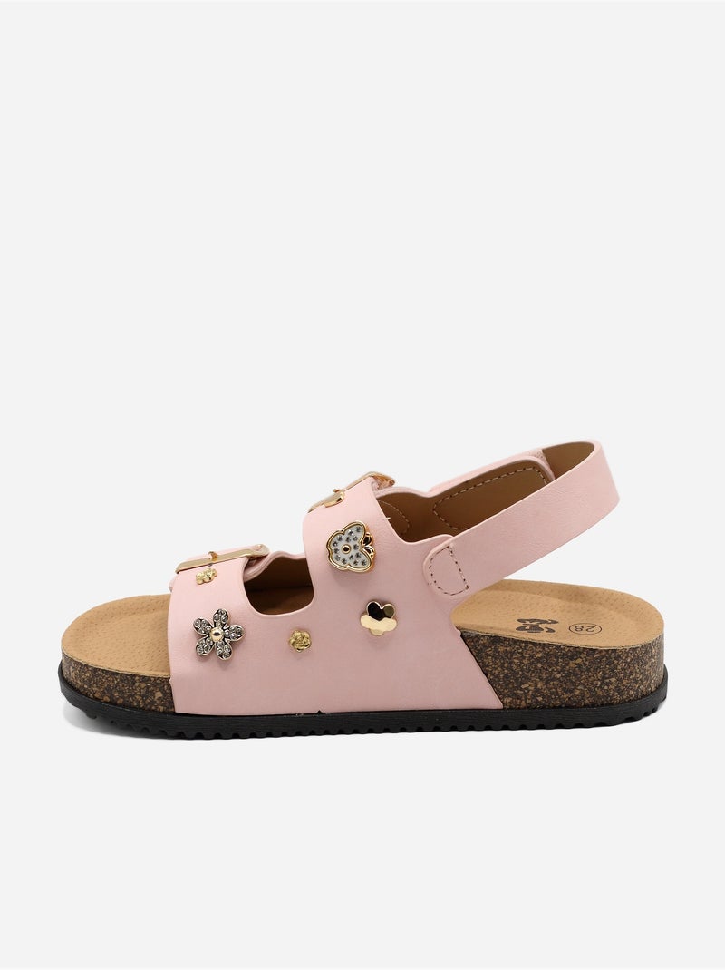 Sandales à scratch Rose - Kiabi