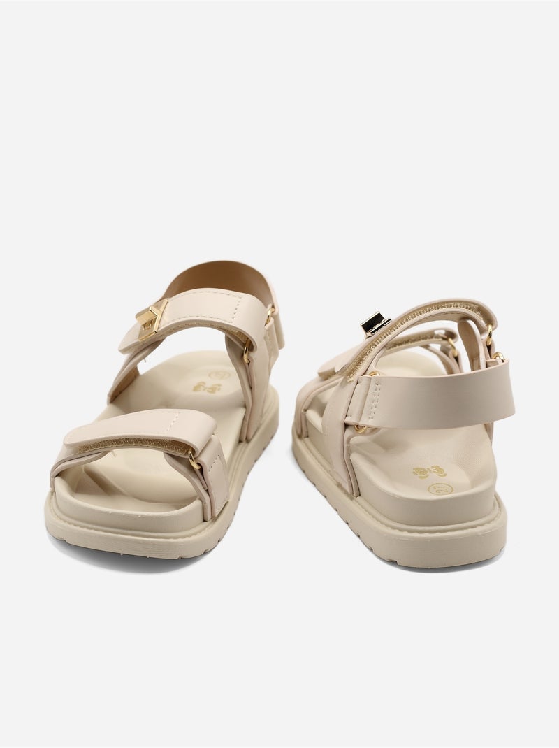 Sandales à scratchs Beige - Kiabi