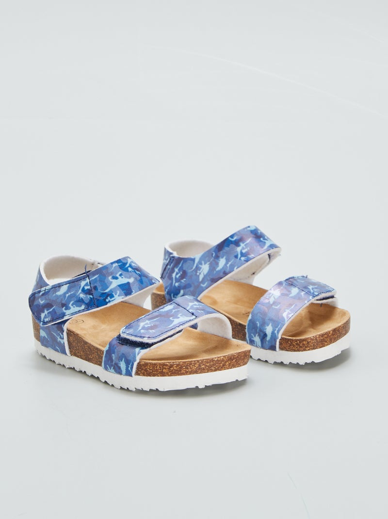 Sandales à scratchs Bleu - Kiabi