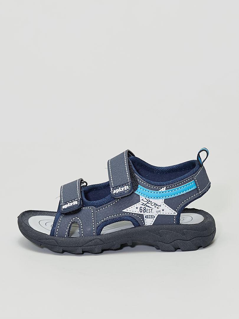 Sandales à scratchs bleu navy - Kiabi