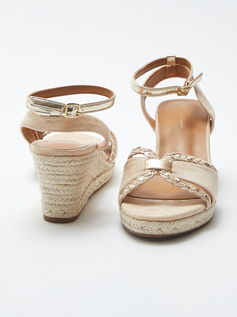 Sandales à semelle compensée BEIGE - Kiabi