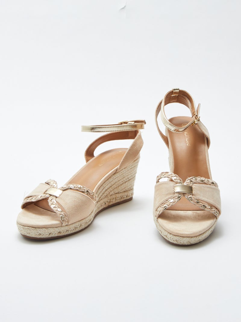 Sandales à semelle compensée BEIGE - Kiabi