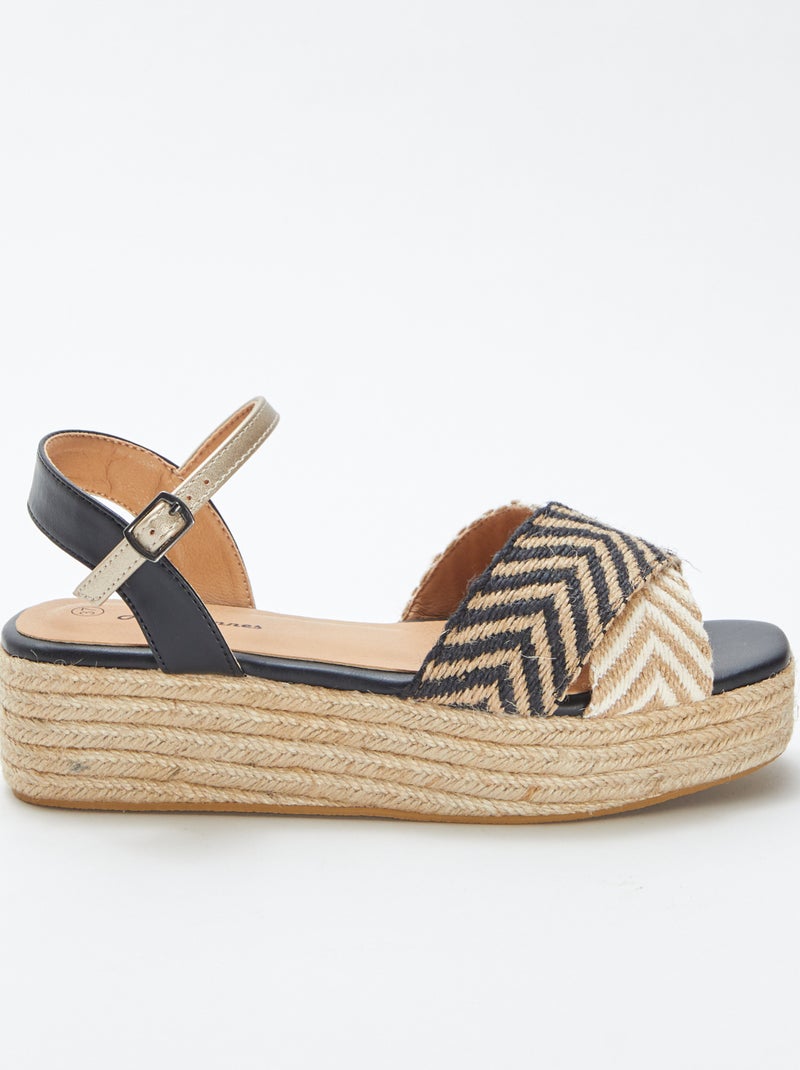 Sandales à semelles et brides en cordes BEIGE - Kiabi