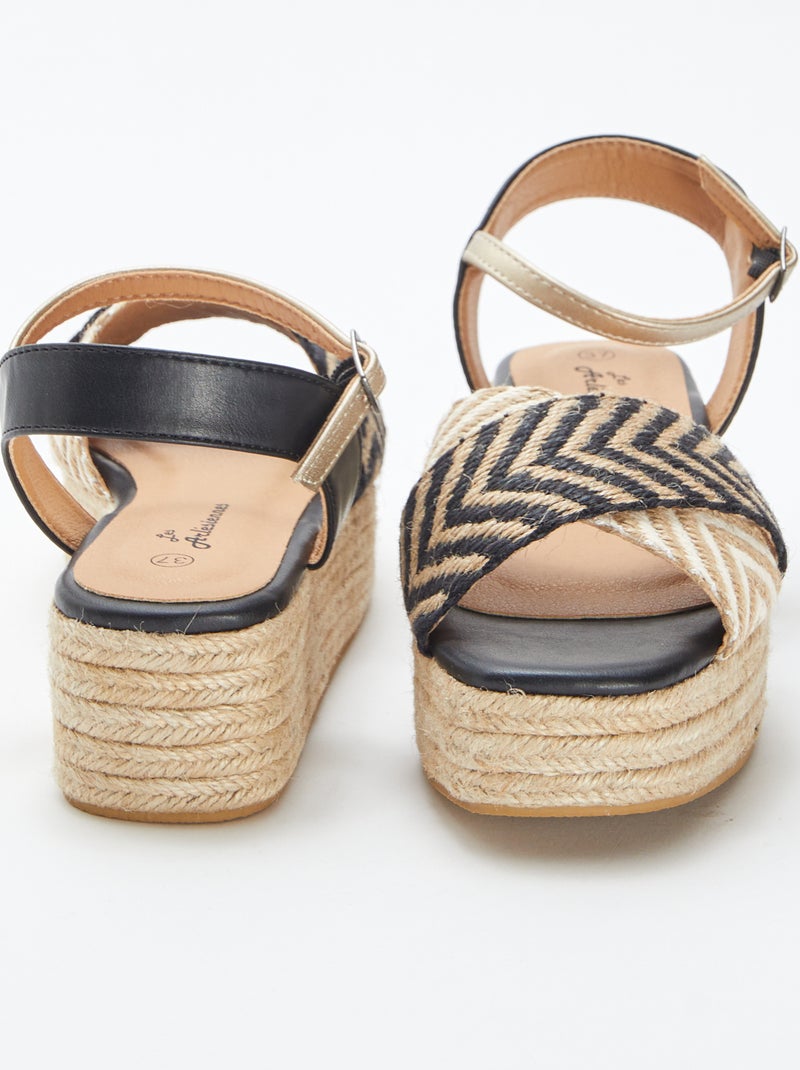 Sandales à semelles et brides en cordes BEIGE - Kiabi