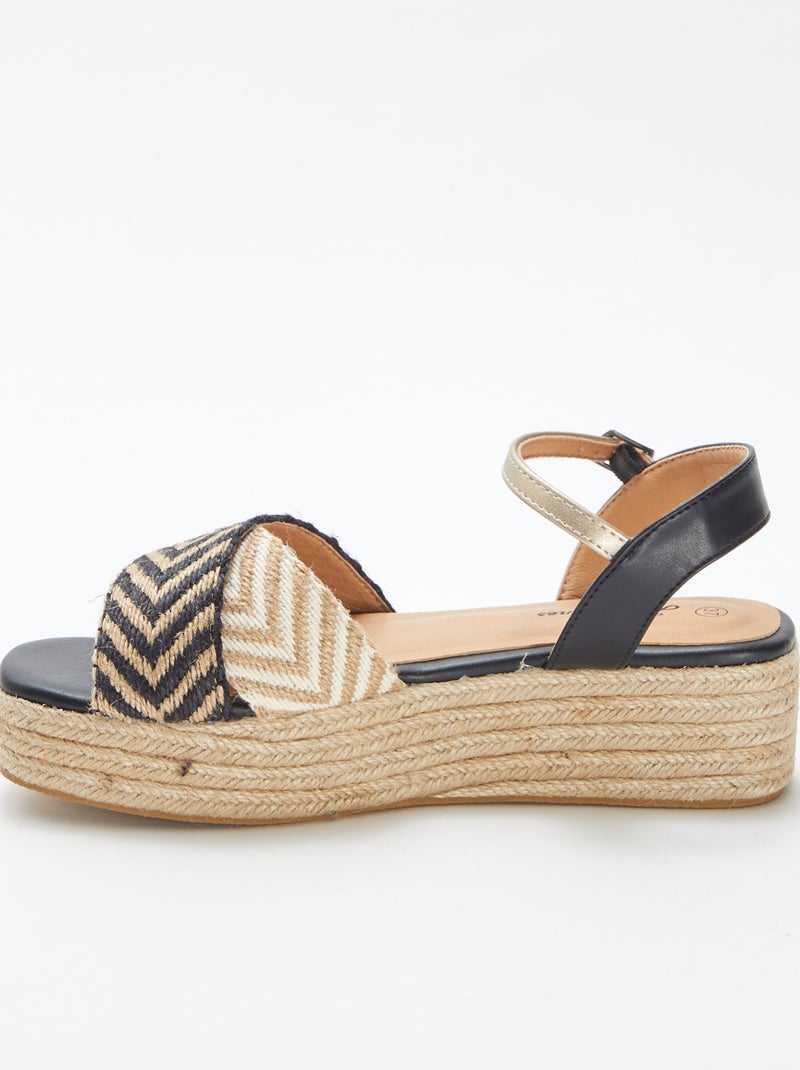 Sandales à semelles et brides en cordes BEIGE - Kiabi