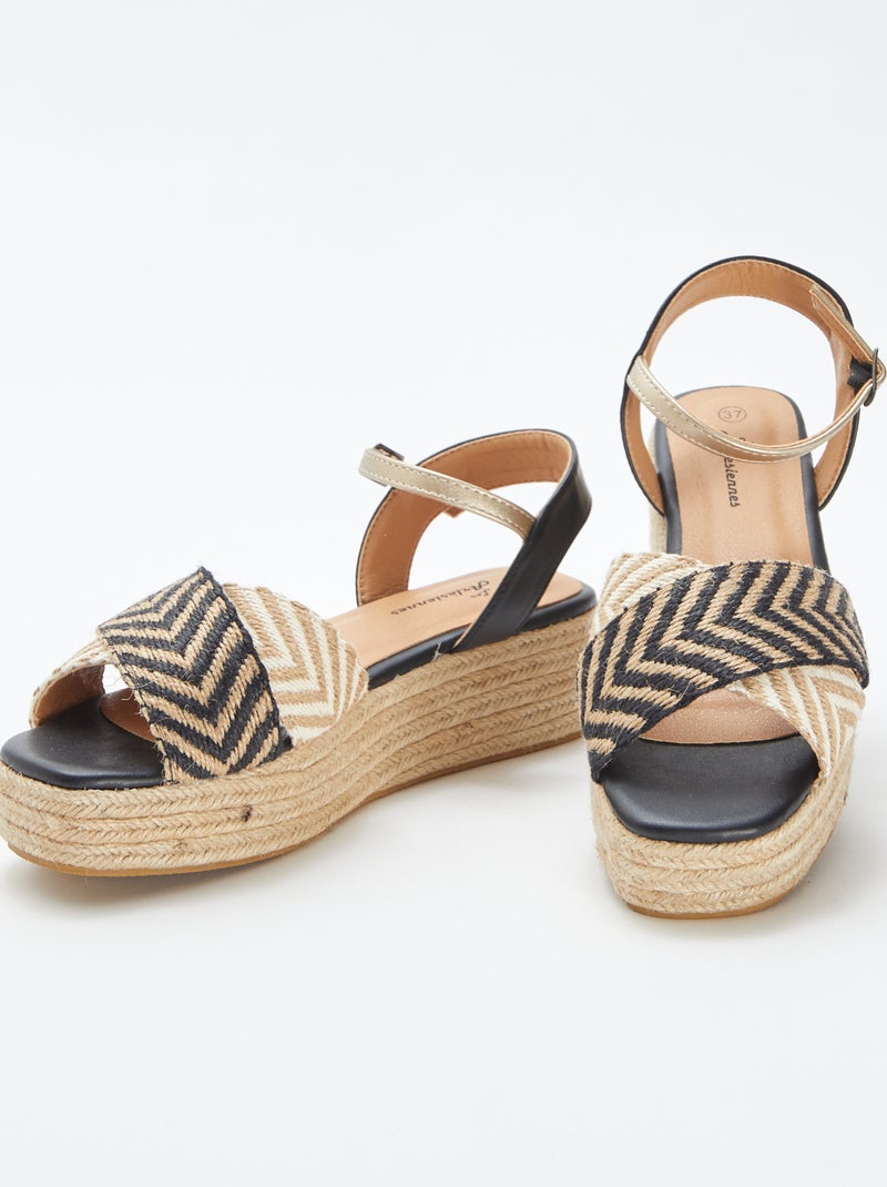 Sandales à semelles et brides en cordes BEIGE - Kiabi