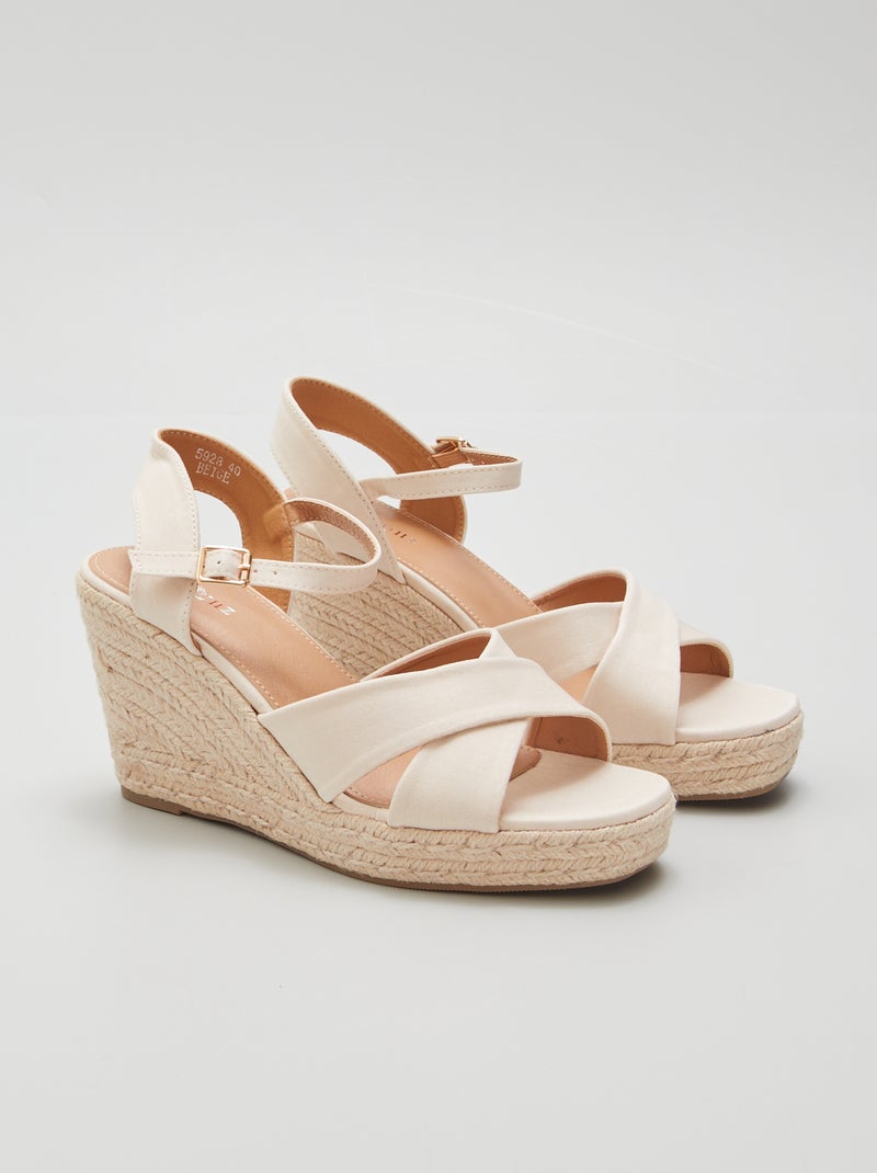Sandales à talon Beige - Kiabi