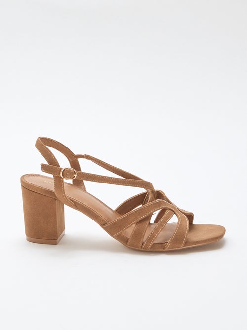 Sandales à talon et brides croisées - Kiabi