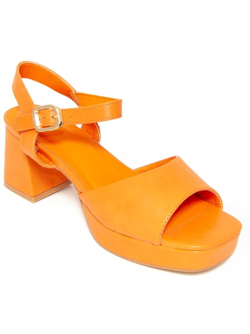 Sandales à Talons Matériel Synthétique Montevita Orange - Kiabi