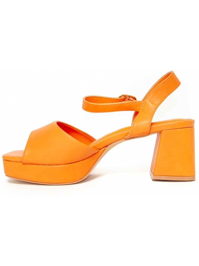Sandales à Talons Matériel Synthétique Montevita Orange - Kiabi