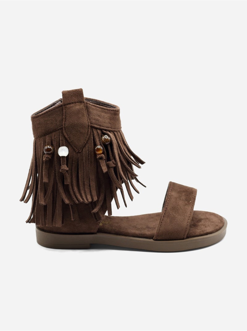 Sandales à zip Marron - Kiabi