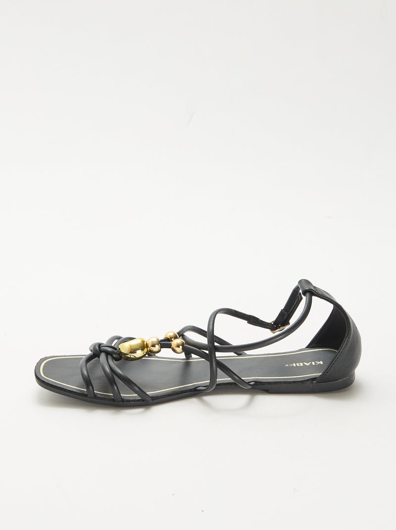 Sandales avec bijoux Noir - Kiabi