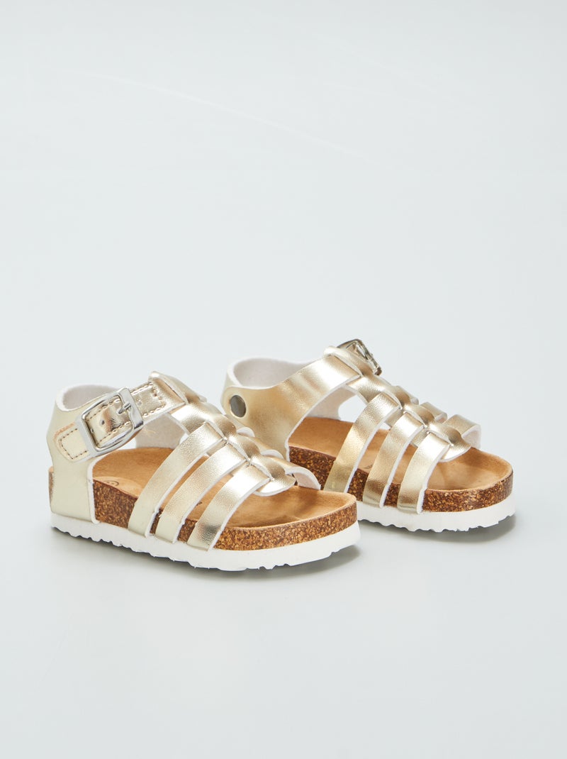 Sandales avec boucles fantaisies Doré - Kiabi