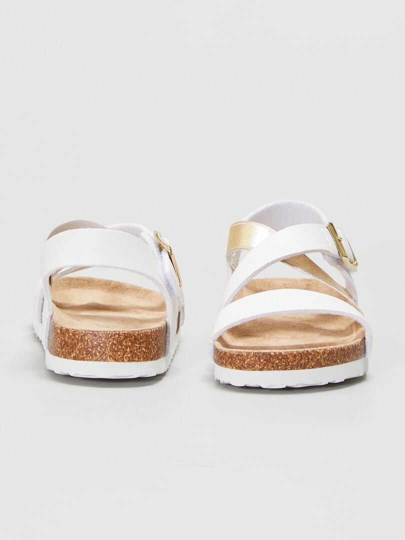 Sandales avec bride dorée Blanc - Kiabi