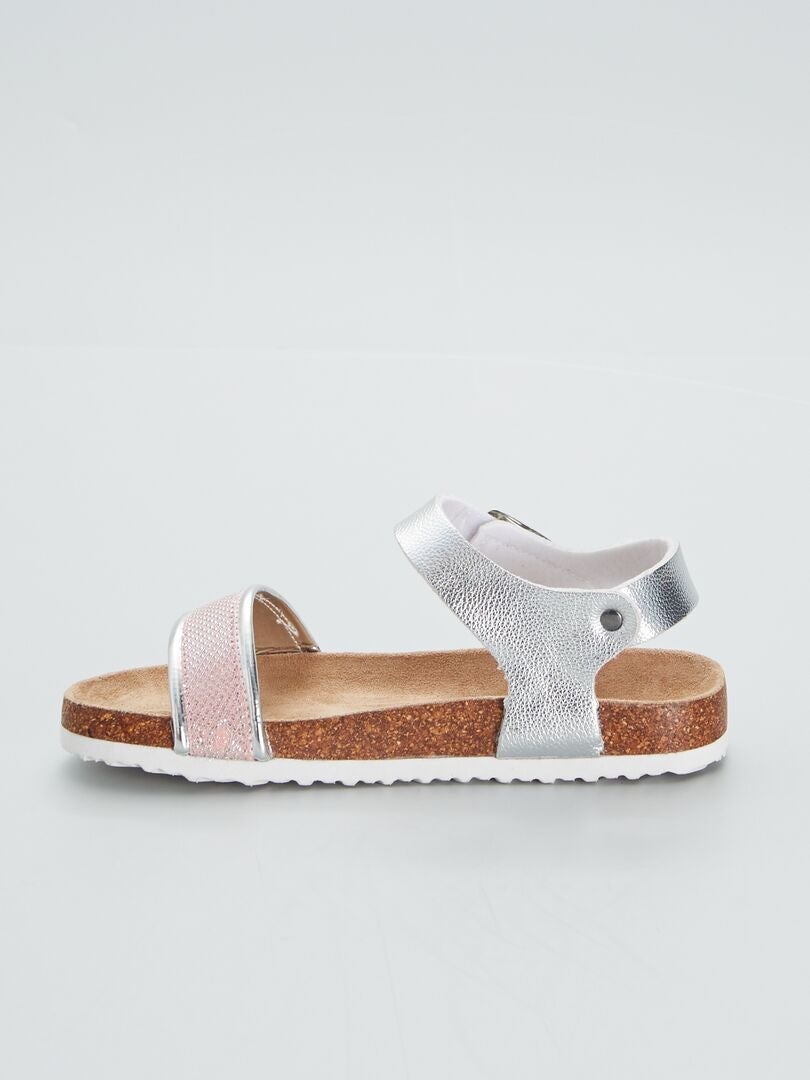 Sandales avec bride pailletée BEIGE - Kiabi