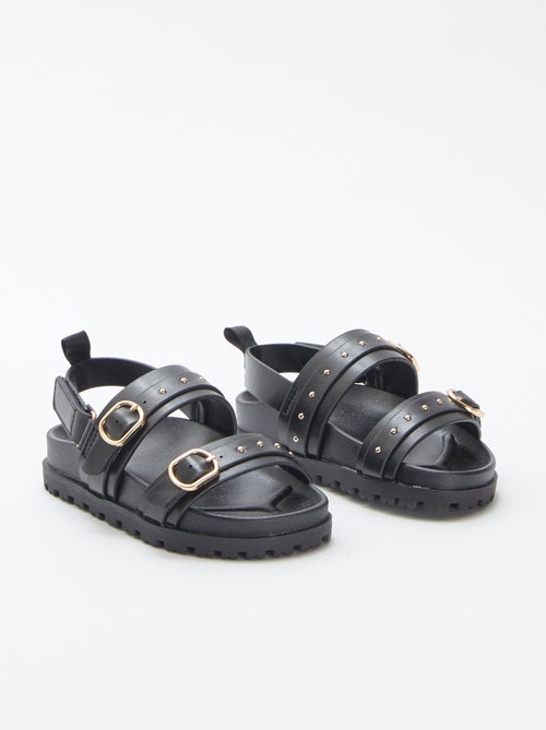 Sandales avec détails cloutés sur les brides - Kiabi