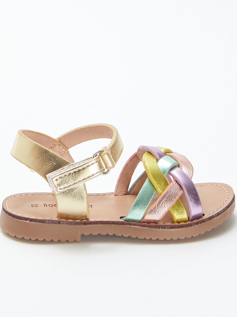 Sandales avec lanières multicolores BEIGE - Kiabi