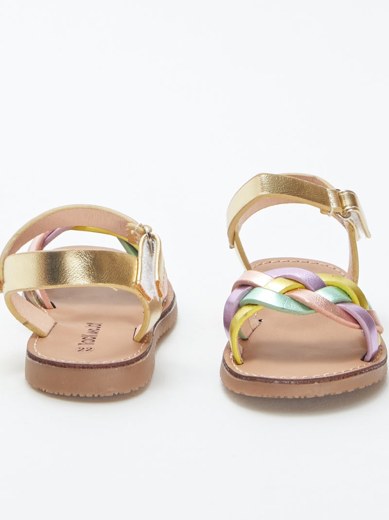 Sandales avec lanières multicolores BEIGE - Kiabi