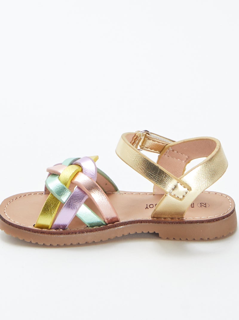 Sandales avec lanières multicolores BEIGE - Kiabi