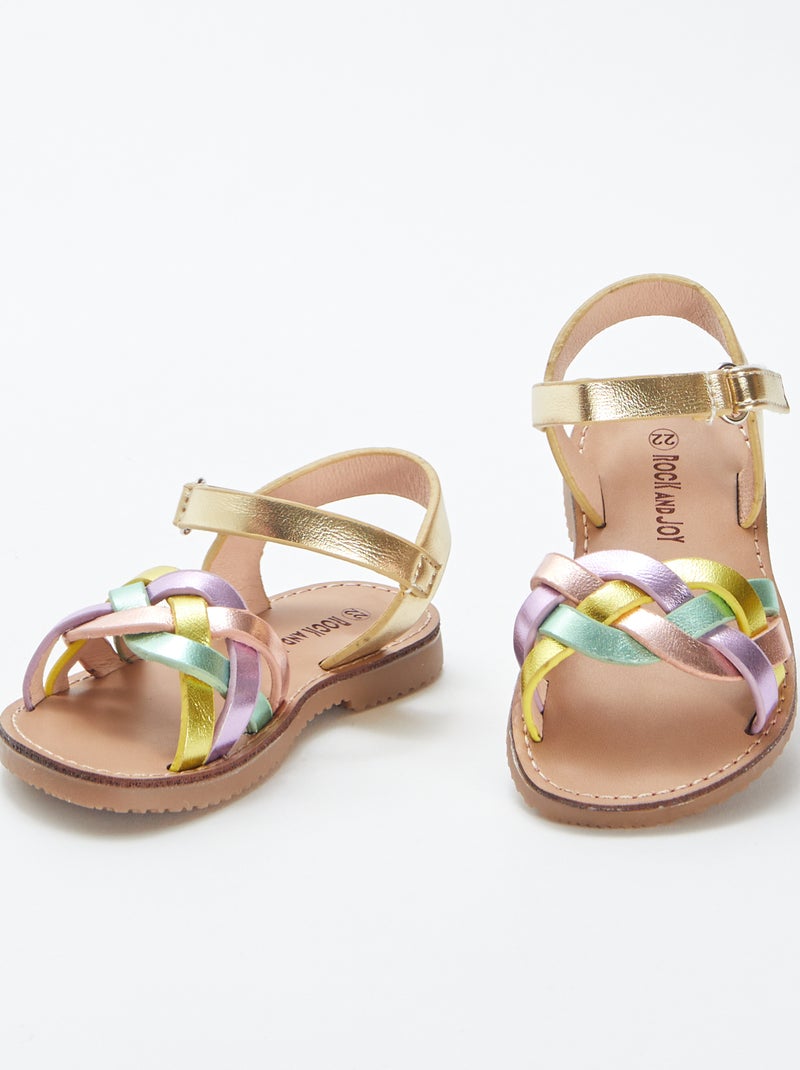 Sandales avec lanières multicolores BEIGE - Kiabi