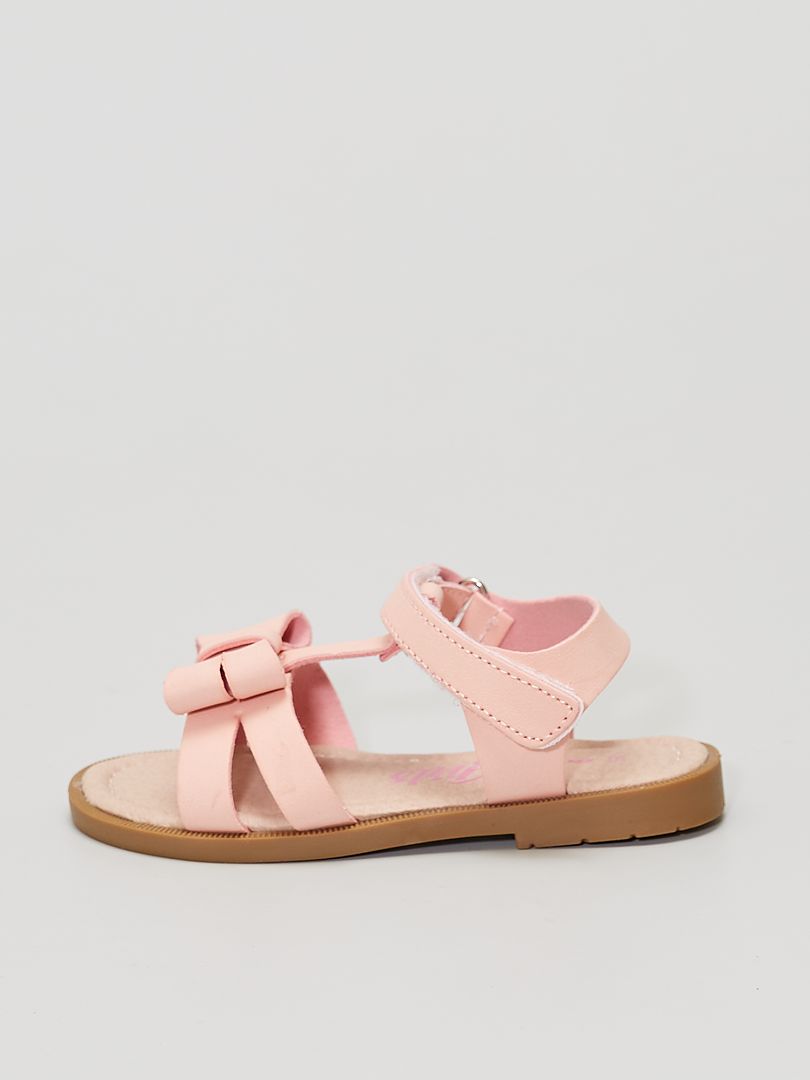 Sandales avec nœuds rose - Kiabi