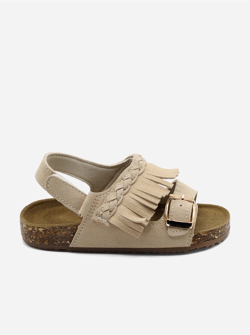 Sandales Bébé à scratch Beige - Kiabi