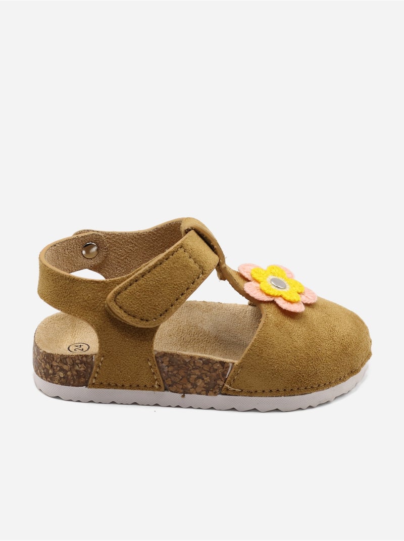 Sandales Bébé à scratch Camel - Kiabi