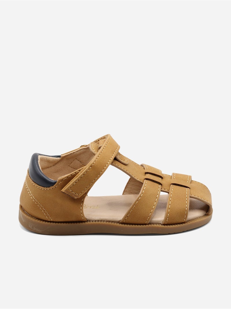 Sandales Bébé à scratch Camel - Kiabi