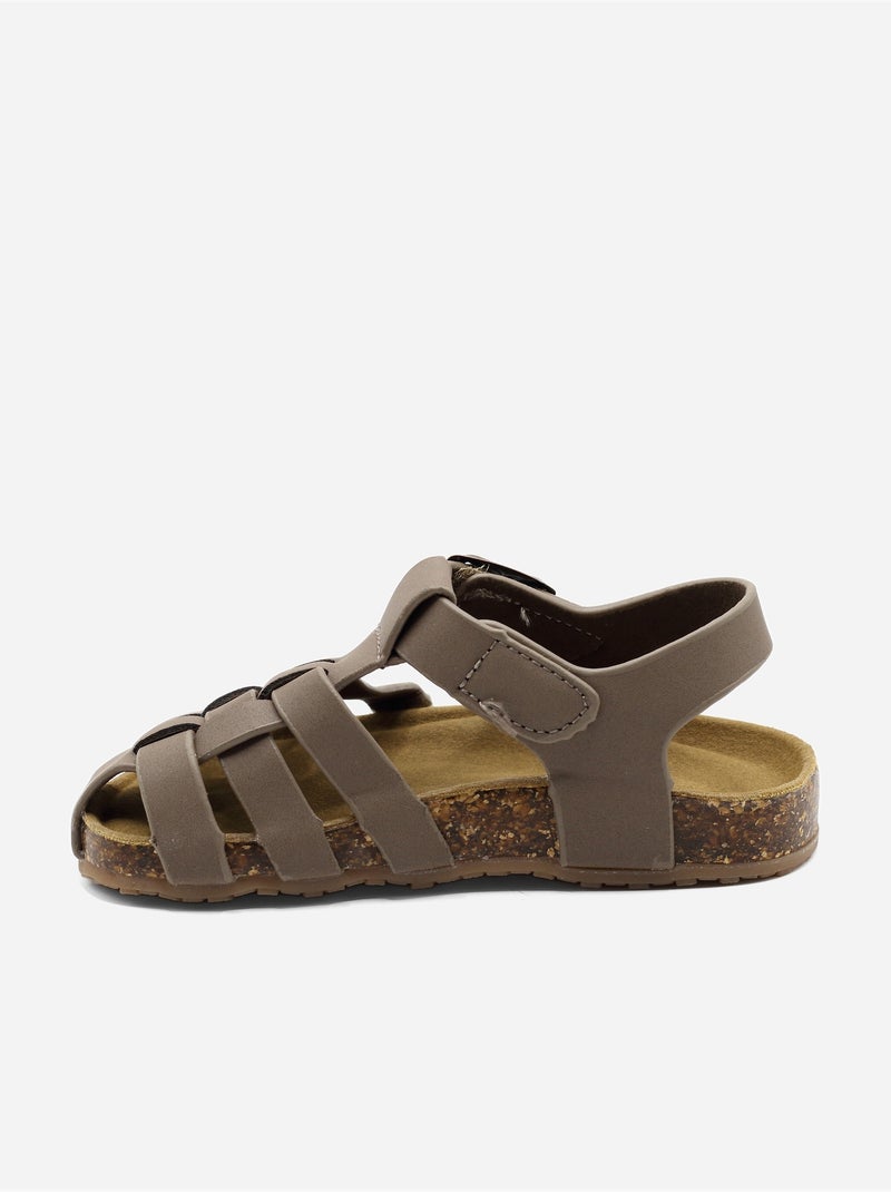 Sandales Bébé à scratch Marron - Kiabi