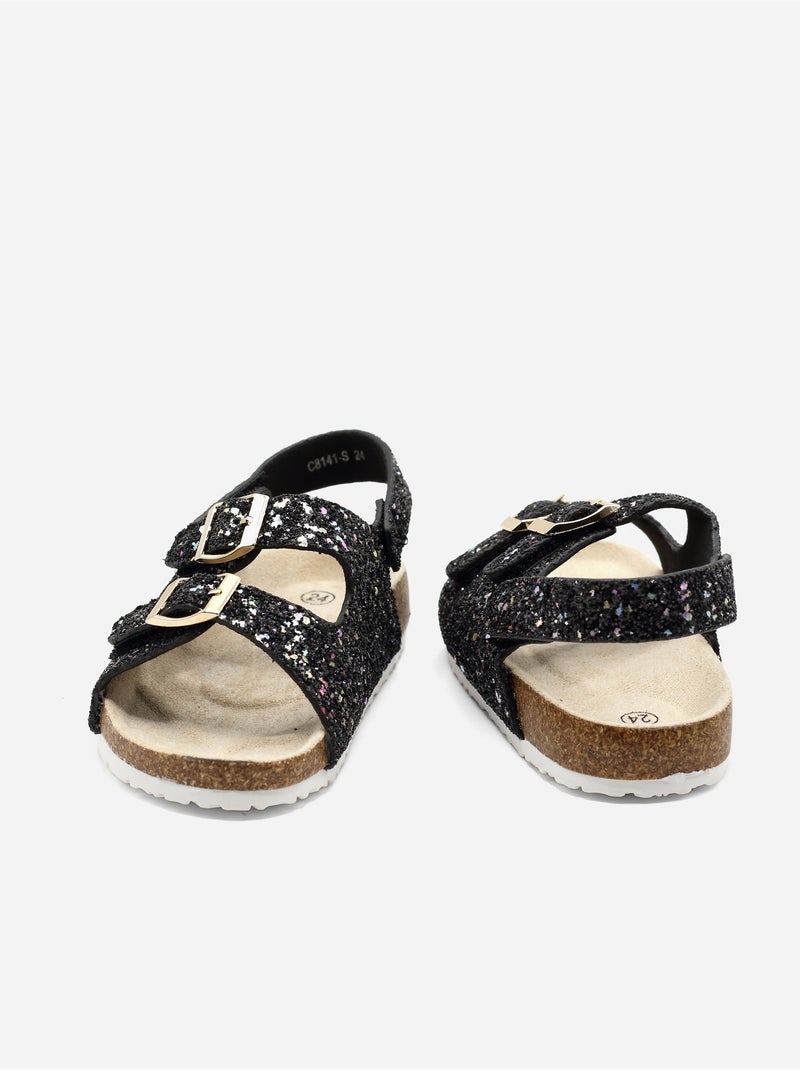 Sandales Bébé à scratch Noir - Kiabi