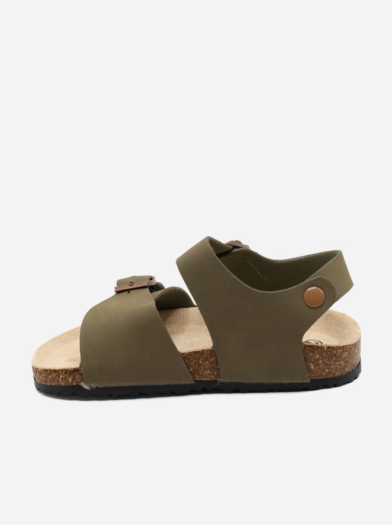 Sandales Bébé à scratchs Kaki - Kiabi