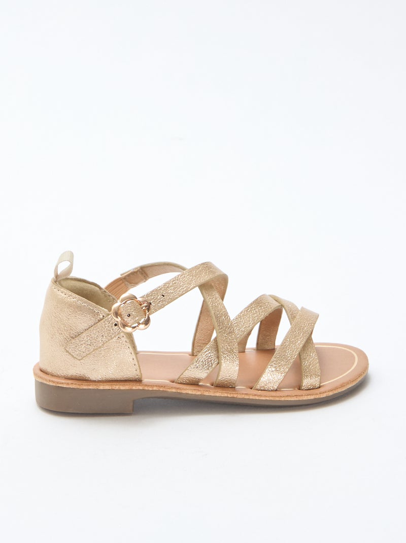 Sandales brides unie Jaune - Kiabi