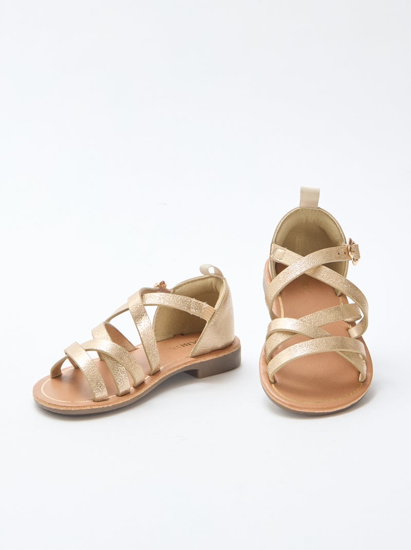 Sandales brides unie Jaune - Kiabi