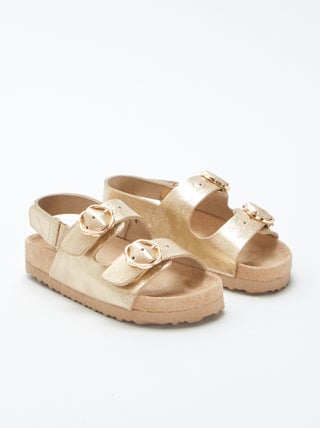 Sandales brillantes avec boucles fleurs