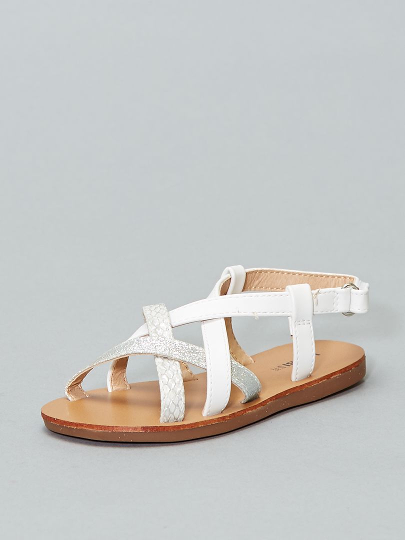 Sandales brillantes blanc - Kiabi