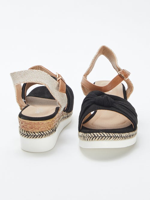 Sandales compensées avec bords de semelles en corde - Kiabi