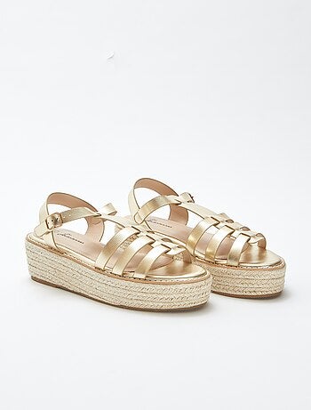 Sandales compensées avec semelle en cordes