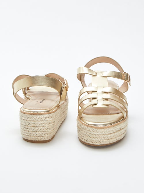 Sandales compensées avec semelle en cordes - Kiabi