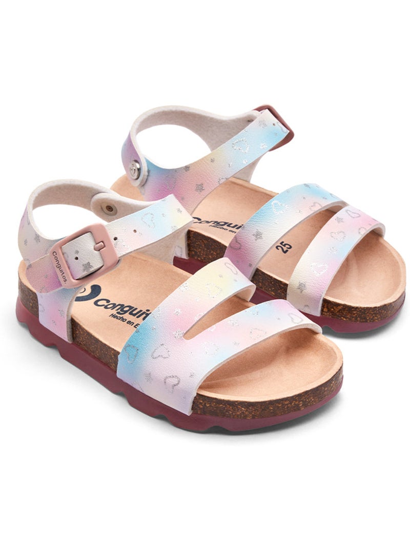 Sandales conguitos bio corazones glitter Multicolore - Kiabi