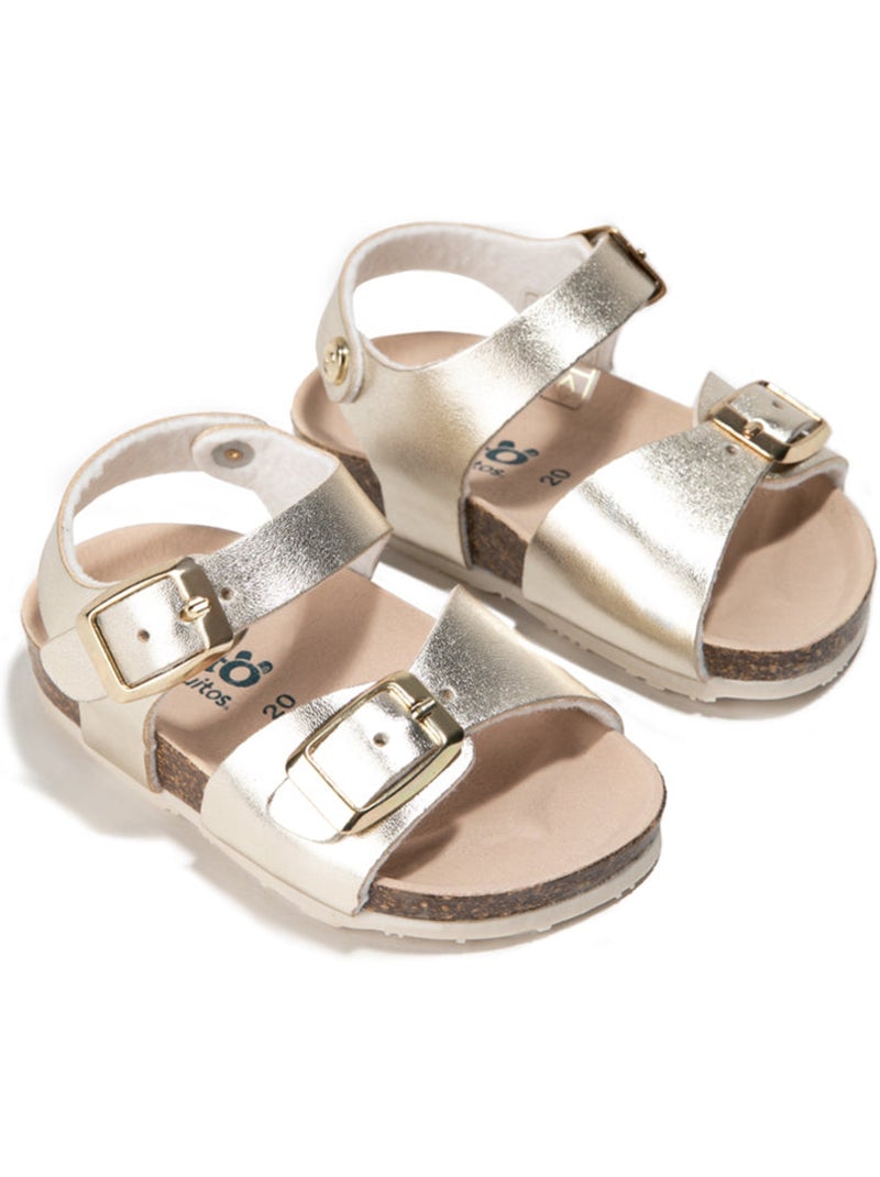 Sandales conguitos bio  metalizado Argent - Kiabi